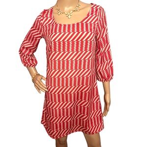 Charlotte Russe Abstract Pattern Coral/Cream Dress